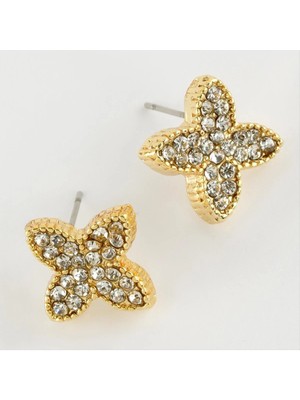 SiHako Çiçek Şekilli Lüks Taşlı Küpe