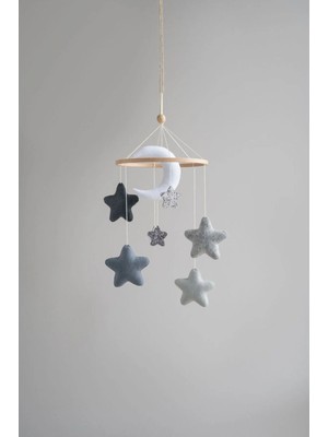 Metfiq (Müziksiz)Ayıcık Gelişim Odaklı Beşik Yanı Keçe Dönence Bebek Çocuk Odası Süsü