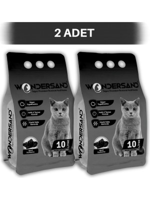 Wondersand Aktif Karbon Süper Premium Kedi Kumu 10 Lt x 2 Adet