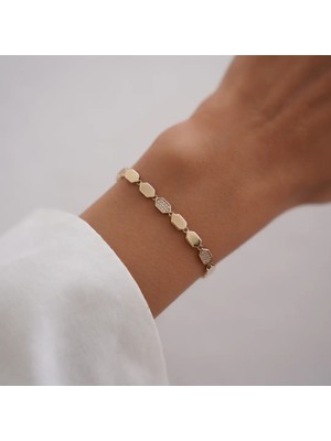 Altıntaş Taşlı Petek Altın Bileklik