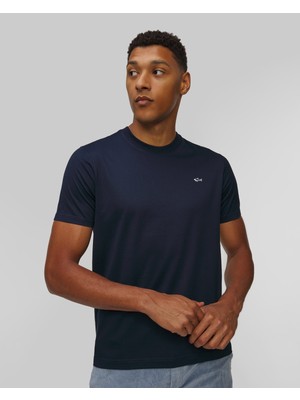 Paul & Shark Erkek Regular Fit Ribanalı Yakalı Metalik Logo Detaylı Pamuklu Kısa Kollu Lacivert T-Shirt 99311005-013