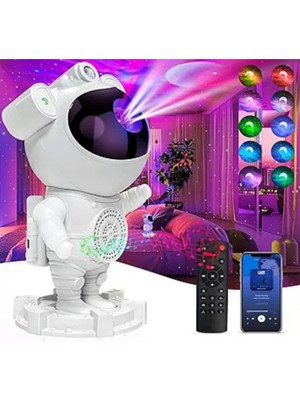 TeknoBeyza Astronot Projektör Buluetooth Bağlantılı ve Kumandalı Ambians Gece Lambası Galaksi ve Yıldız Yansıtma