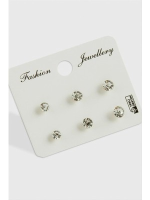 SiHako 6 Adet Tek Taşlı Küpe (Küçük)