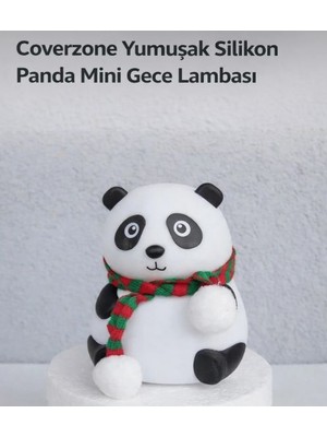 TeknoBeyza Softpanda Yumuşak Silikon Mini Gece Lambası | LED Işıklı | Dokunmatik | Çocuk Odası Dekoratif Abajur