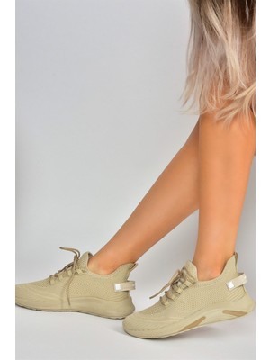 Fox Shoes Bej Triko Kumaş Kadın Spor Ayakkabı M702006204