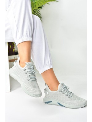 Fox Shoes Gri Triko Kumaş Kadın Spor Ayakkabı M702006204