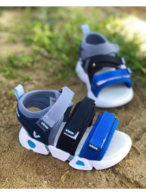 Vicco Gorbi Kız Çocuk Sandalet Kot Rengi Esnek Yumuşak Phylon Taban Cırtlı Kolay Giyilebilir