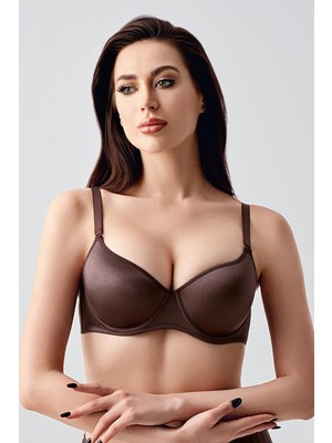 New Bra Kadın C Kap Desteksiz Sütyen | Kahve 7900