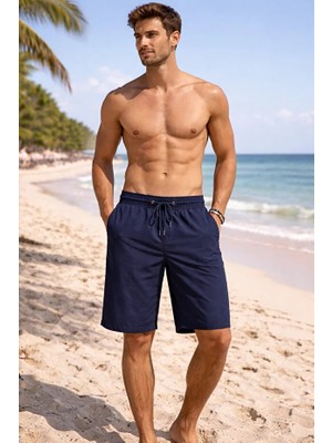 Jiber Hızlı Kuruyan Sporcu Likra Kumaş Erkek Deniz Şortu 2066