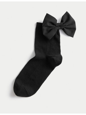 Marks & Spencer Pamuk Karışımlı Fiyonk Detaylı Çorap