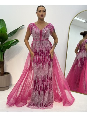 E&A Eren Abiye Kalın Askılı Pelerınlı Balık Abıye