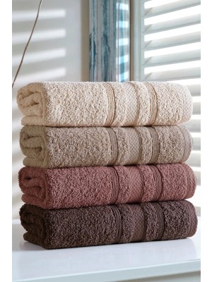 DNZGÜLCAN Lera 4'lü 70X140 Havlu Seti - Banyo Havlu Seti | %100 Pamuk - Hızlı Kuruyan - Yumuşak