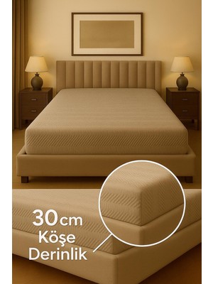 Miabella Home %100 Pamuk Armürlü Çift Kişilik Lastikli Çarşaf Fitted Yumuşak Dokulu Tek Kişilik Lastikli Çarşaf