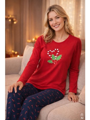 Koza İç Giyim Kadın Yumuşak Dokulu Pijama Takımı