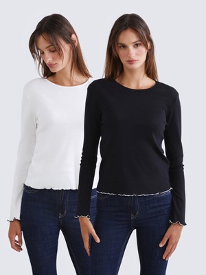 Soulife Bisiklet Yaka Kadın Body 2'li