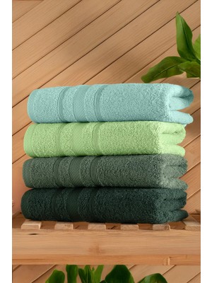 DNZGÜLCAN Lera 4'lü 70X140 Havlu Seti - Banyo Havlu Seti | %100 Pamuk - Hızlı Kuruyan - Yumuşak