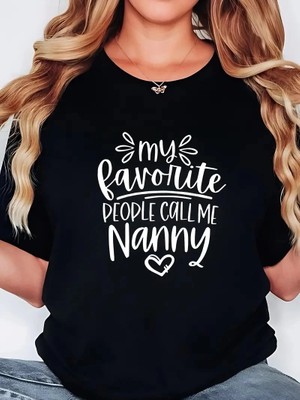 Glam Love 20/1 Penye Compack Baskılı Oversize Bisiklet Yaka Kısa Kol T-Shirt - Siyah -