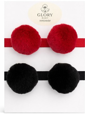 Glory Baby Kız Çocuk Bebek Ponponlu Bandana 2'li Set