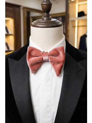 Kravatkolik Pembe Büyük Kadife Papyon P1999