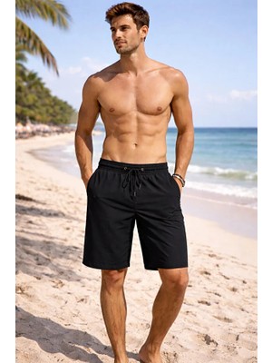 Jiber Hızlı Kuruyan Sporcu Likra Kumaş Erkek Deniz Şortu 2066