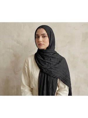 Moodşal Siyah Haki Bambu Kraş Şal