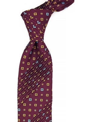 Kravatkolik Murazzorotto Style Bordo Küçük Desen Piliseli Kravat CRK95