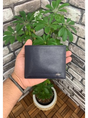 Guard Lacivert Hakiki Deri Yatay Model Klasik Erkek Cüzdan // GRD260226WT990