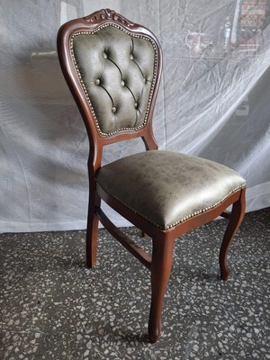 Bengi Ankara Mobilya Sandalye  Klasik 90611 Model Kayın Aslan Ayak Ceviz Nubuk Kumaş 1 Adet El Yapım