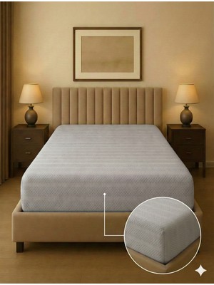 Miabella Home %100 Pamuk Armürlü Çift Kişilik Lastikli Çarşaf Fitted Yumuşak Dokulu Tek Kişilik Lastikli Çarşaf
