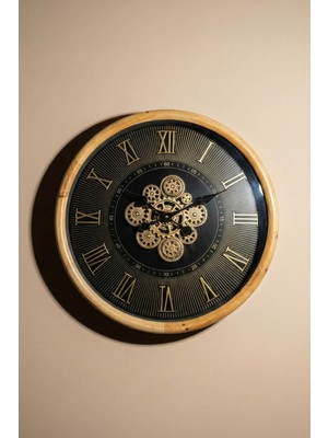 Perotti Waller V2 Çarklı Duvar Saati 64 cm Roma Rakamlı Mekanizmalı Dekoratif Saat