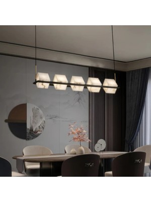 Ronisu Aydınlatma Liora Mermer Avize – Modern Siyah Gövdeli, Küp Formlu Sofistike Tasarım Ra-Avz- 2547-68-91