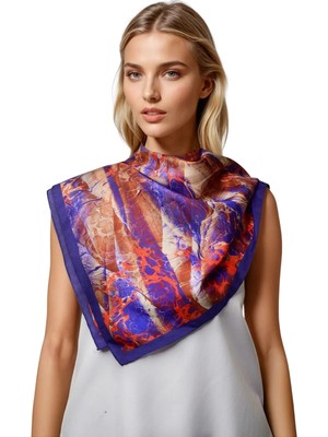 Neptune Marbling Volkanik Alev Kare Eşarp