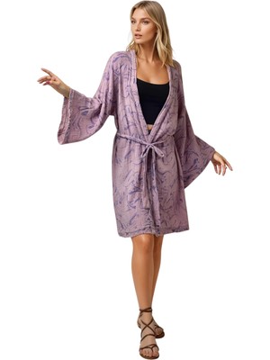 Neptune Marbling Deniz Fısıltısı Kimono