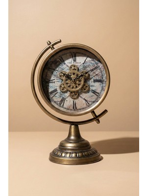 Perotti Waller V2 Çarklı Saat 43X29 cm Dekoratif Dönen Çarklı Ofis ve Masa Saati Kensington Tasarım