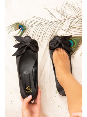 Fox Shoes Siyah Kadın Babet H726810504