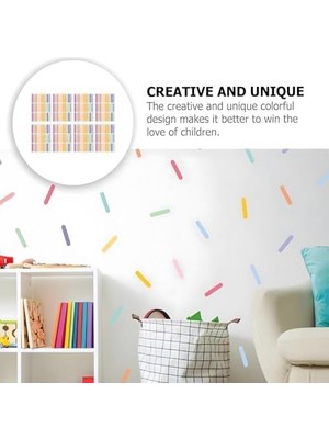 Skygo Duvar Çıkartmaları, Çocuklar Için 8 Sayfa Dıy Ev Dekorasyon Duvar Çıkartmaları, Çıkarılabilir Renkli Duvar Çıkartmaları, Çocuk Odası, Yatak Odası, Oturma Odası ve Oyun Odası Için (Konfeti)