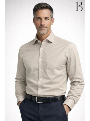 BURSPA Rahat Kesim Klasik Pamuklu Erkek Baba Gömlek