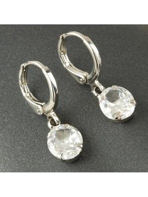 SiHako Yuvarlak Zirkon Taşlı Küpe