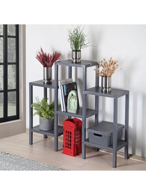 Skygo Life 6 Katlı Plastik Gri Banyo Mutfak Rafı MIT1046