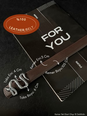 Fiori Hakiki 3cm Bombeli Yılan Tokalı Kadın Kemeri, Ceket Kemeri, Gömlek Kemeri, Elbise Kemeri