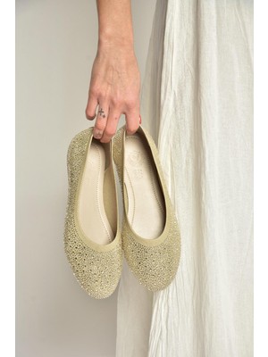 Fox Shoes Y820411004 Ten Triko Kumaş Kadın Babet