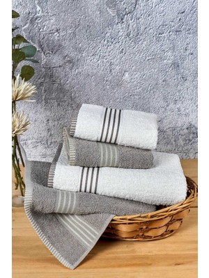 Rubby Avm 4 Lü Kadın Erkek Banyo Havlusu Takımı Oscar Bej-Krem