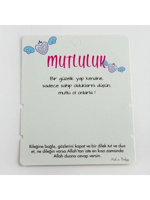 SiHako 2'li Mutluluk Yazılı Bileklik Kartı 200 Adet