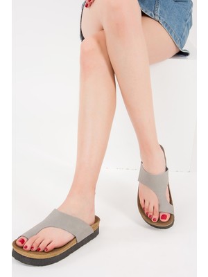 Fox Shoes Gri Kadın Terlik D777812002