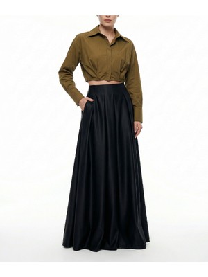 Societa Siyah Pili detaylı yüksek bel etek 81340