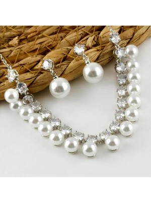 SiHako Swaroski Taşlı Özel Seri Lüks Set Kolye