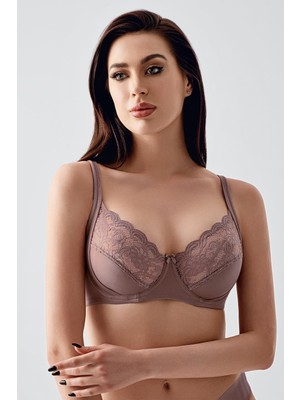 New Bra Kadın D Kap Dantelli Toparlayıcı Sütyen | Cappuccino | 6000