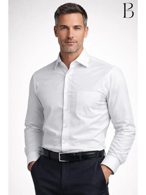 BURSPA Rahat Kesim Klasik Pamuklu Erkek Baba Gömlek