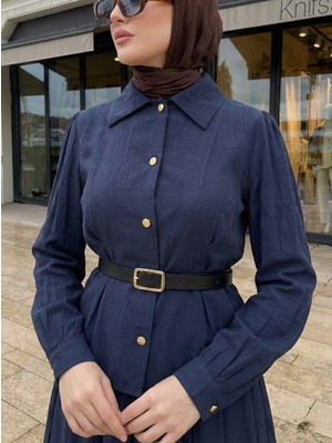 Foremia Ön Arka Pensli Etekli Takım-Lacivert -