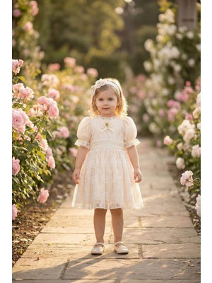 Pamina Kız Bebek Güpürlü 6-24 Ay Bej